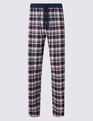 Brushed Cotton Checked Long Pant
